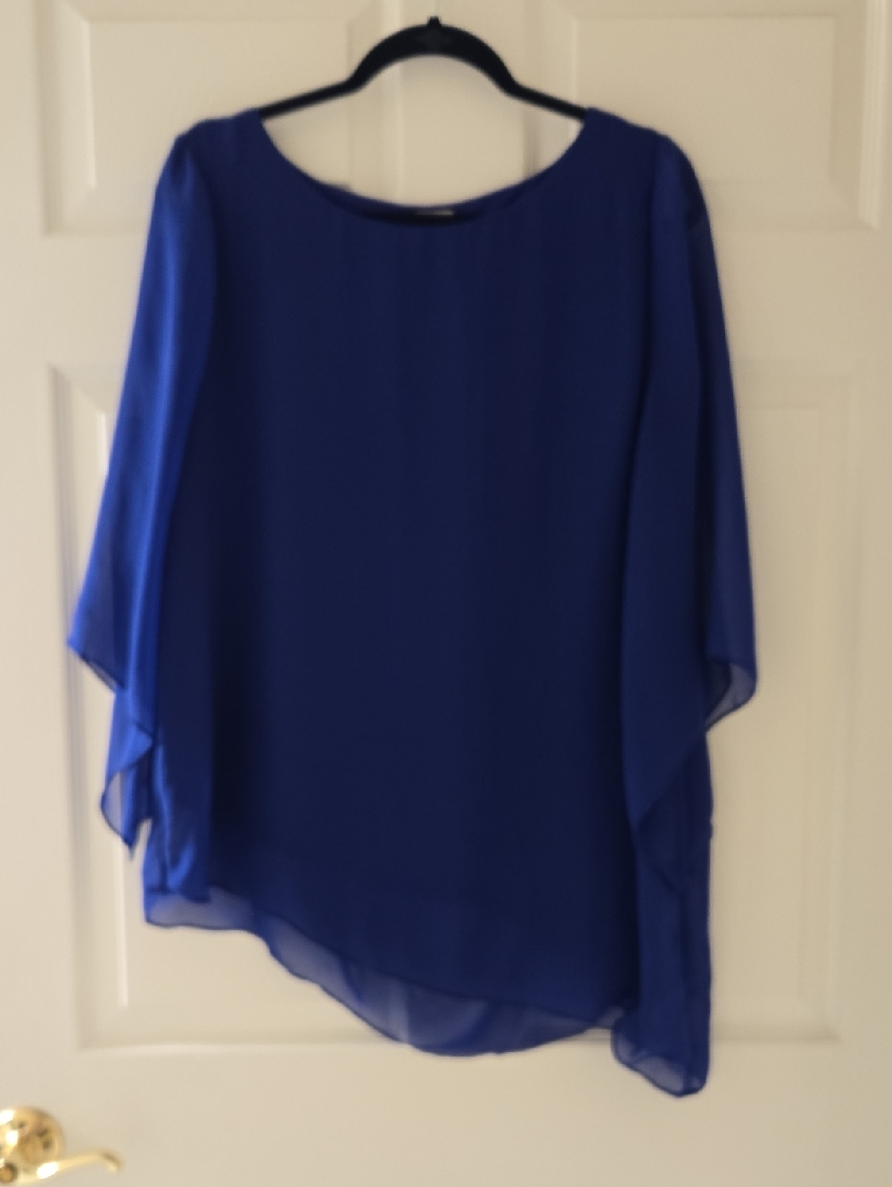 Chico's Cobalt Blue Assemetrical Chiffon Overlay Tunic